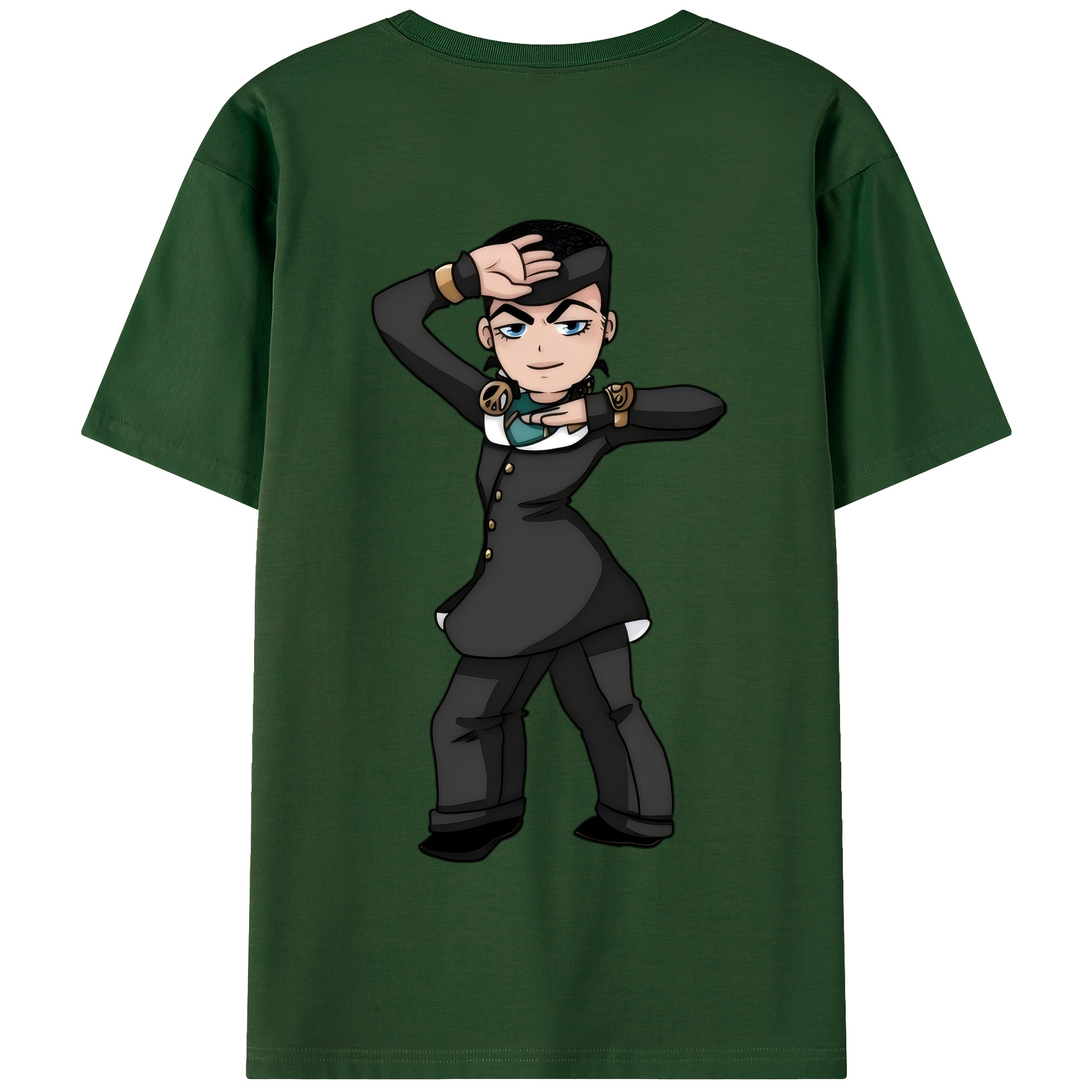 （画像用） ジョジョの奇妙な冒険 ひがしかた じょうすけ JoJo's Bizarre Adventure Higashikata Josuke 綿100％半袖Tシャツ（背面プリント）